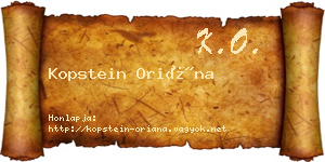 Kopstein Oriána névjegykártya